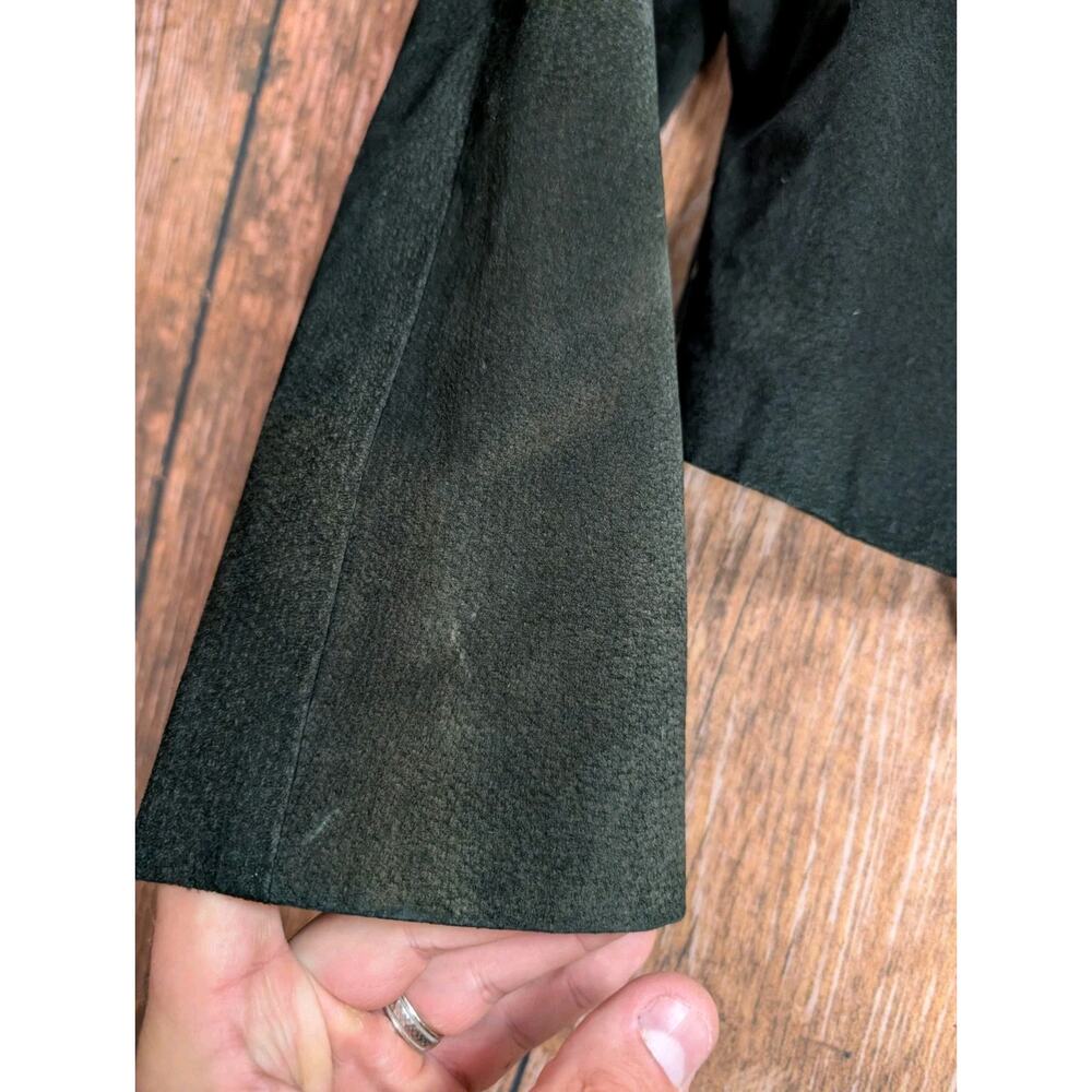 TONY LAMA Women's 14 Southwest Fringed Beaded Black Suede Leather Bolero Jacket - Picture 6 of 16